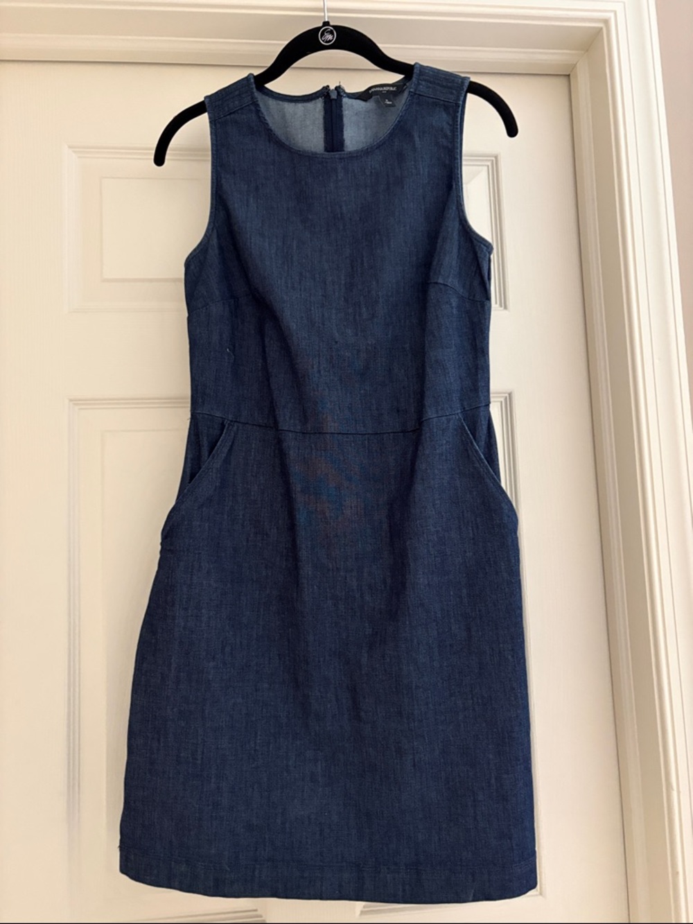 Banana Republic Dark Blue Denim Sleeveless Sheath Dress
